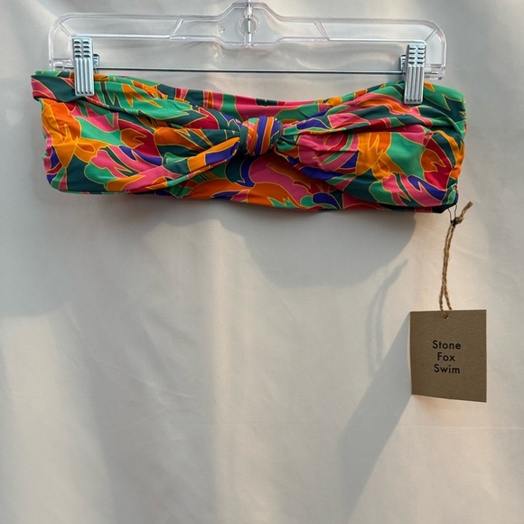 Stone Fox Lele Knotted Bandeau Bikini Swim Top Stained Glass - Picture 1 of 5